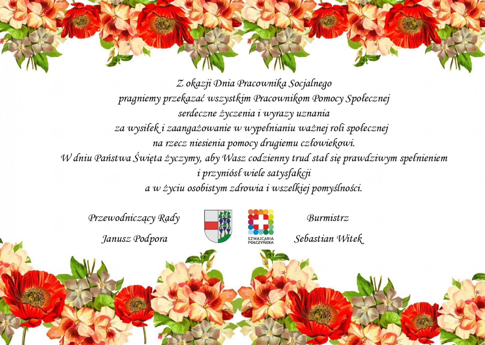 Życzenia z okazji Dnia Pracownika Socjalnego