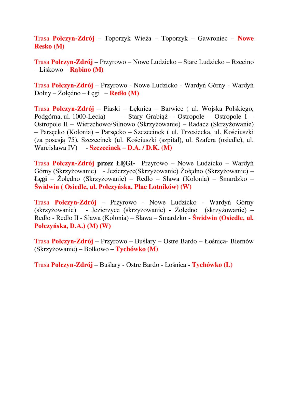 ROZKŁAD JAZDY AUTOBUSÓW Z POŁCZYNA- ZDROJU