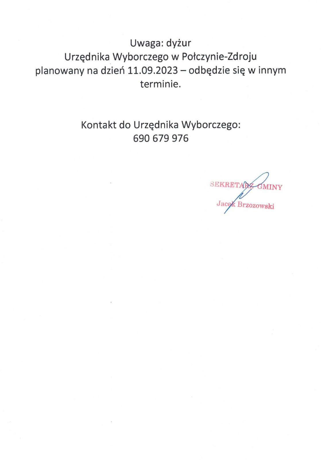 Dyżur Urzędnika Wyborczego