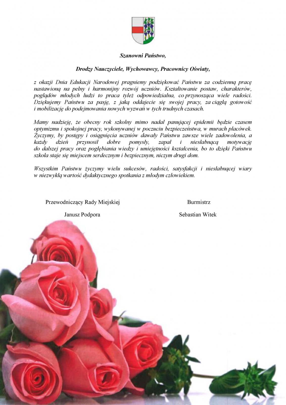 Życzenia z okazji dnia nauczyciela