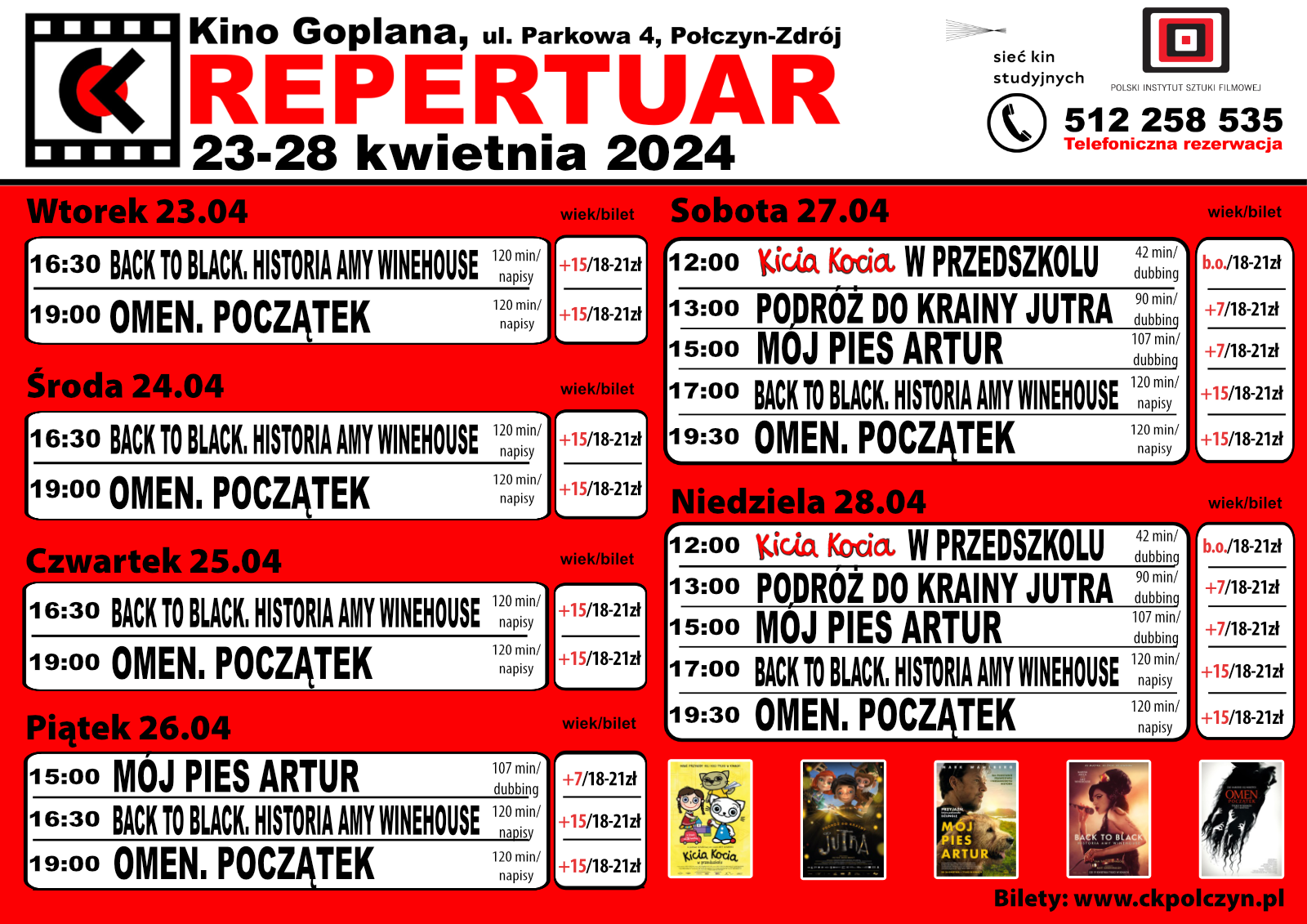 REPERTUAR KINA GOPLANA 23-28.04.2024 r.