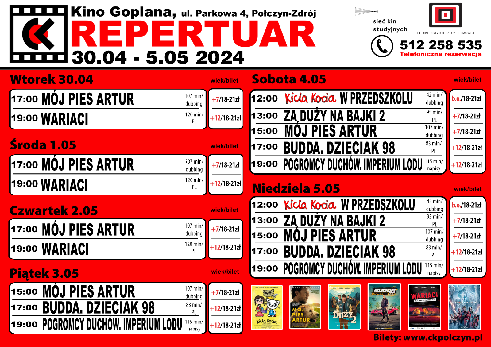 REPERTUAR KINA GOPLANA 30.04-05.05.2024 R.