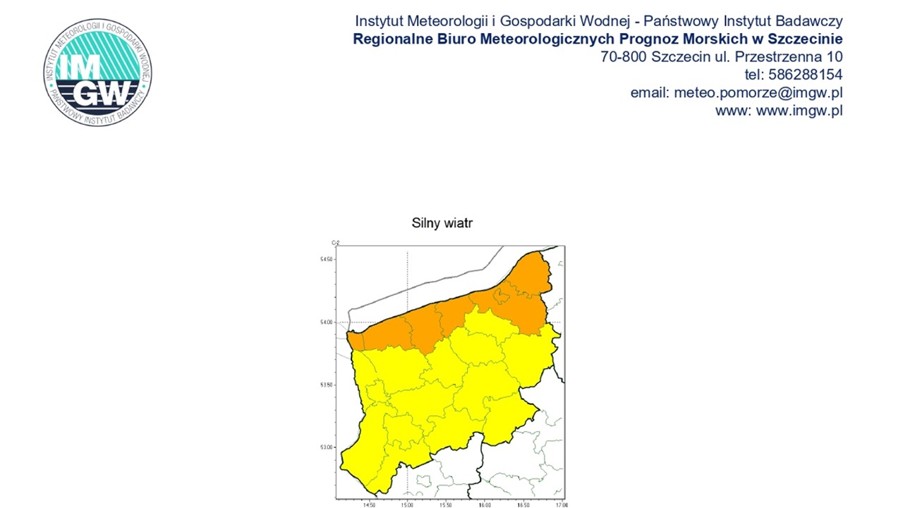 OSTRZEŻENIE METEOROLOGICZNE 24.10.2025 R.-25.10.2025 R.