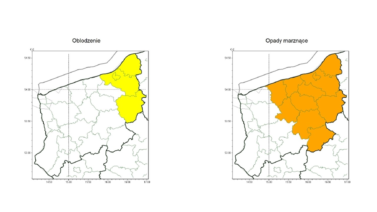 OSTRZEŻENIE METEOROLOGICZNE 13.01.2026 R.- 15.01.2026 R.