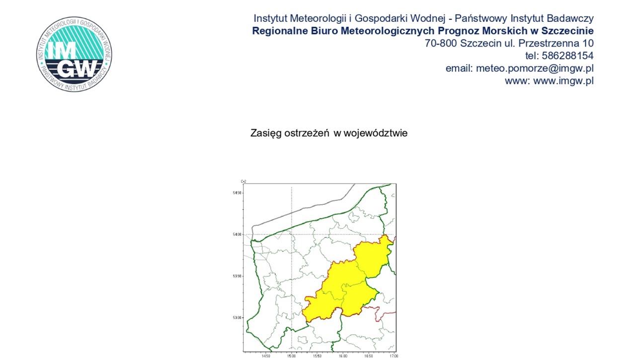 OSTRZEŻENIE METEOROLOGICZNE 27.01.2026 R.-28.01.2026 R.