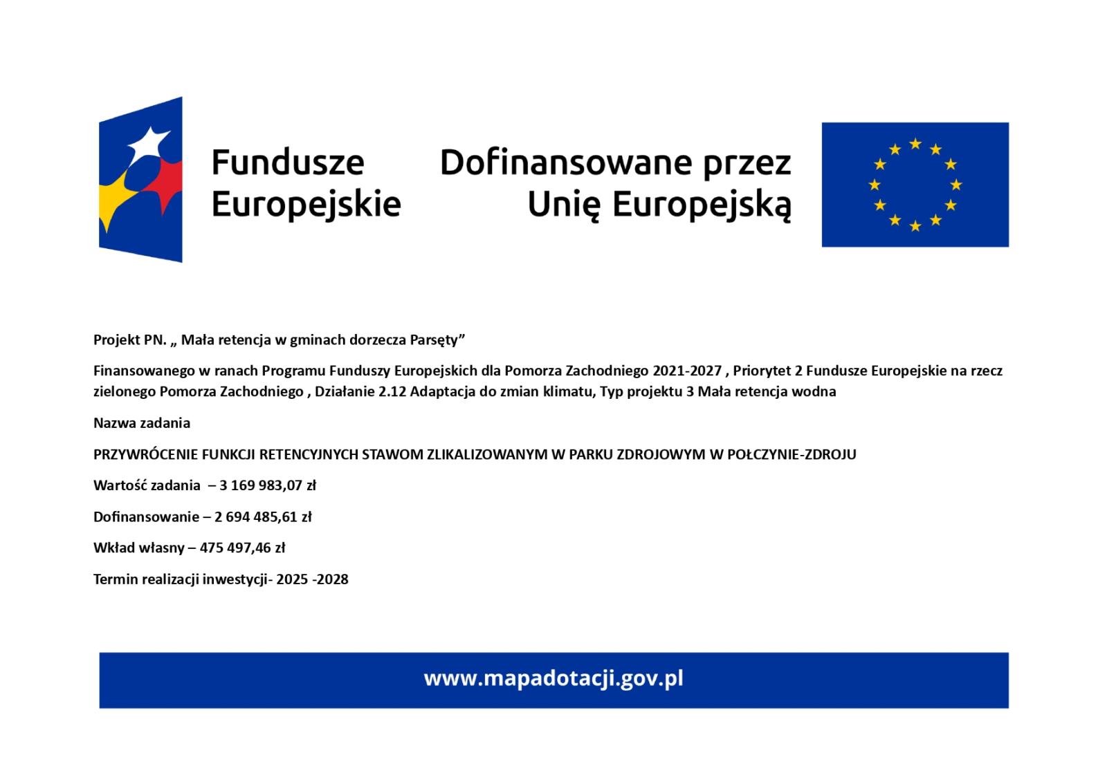 Projekt Mała retencja w gminach dorzecza Parsęty