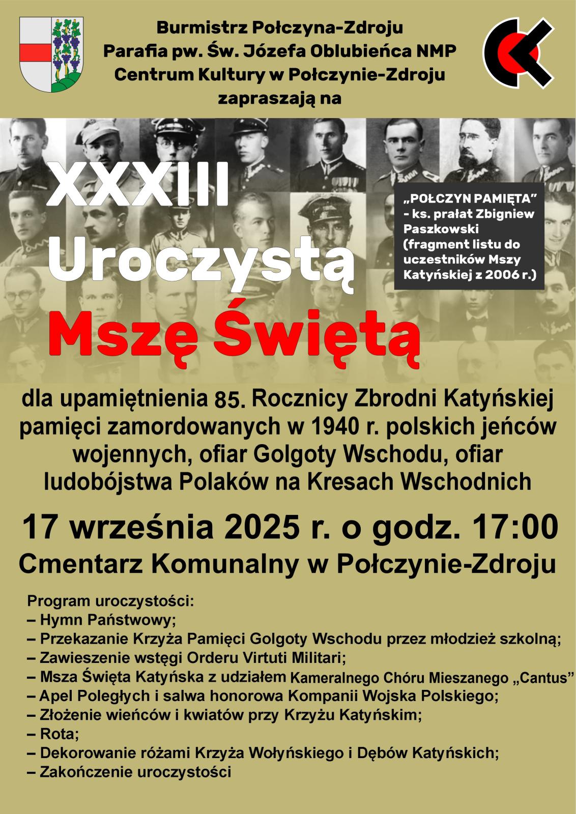 XXXIII Uroczysta Msza Katyńska w Połczynie-Zdroju