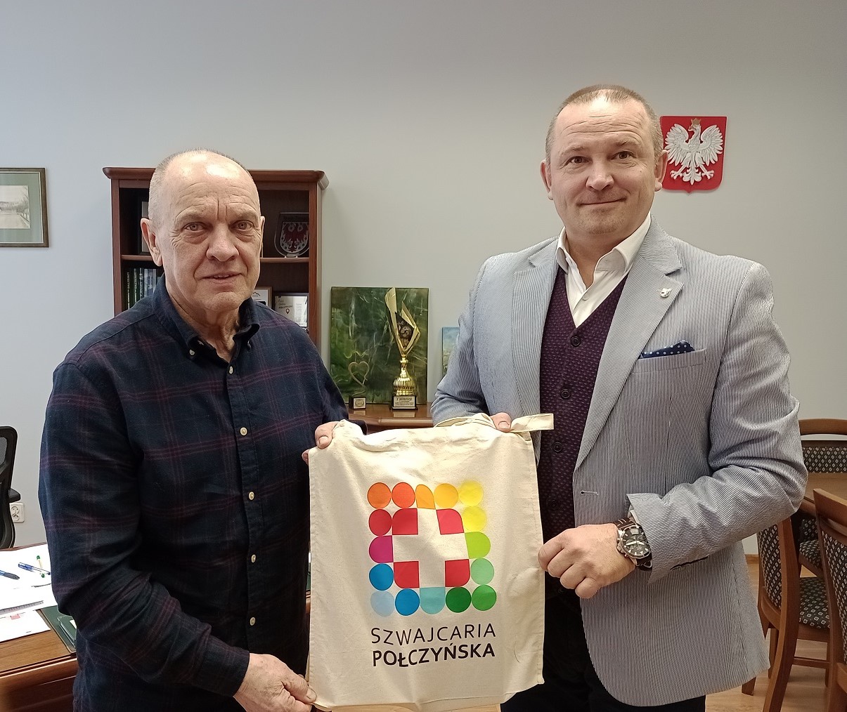 Zbigniew Ptak z Burmistrzem Połczyna-Zdroju Sebastianem Witkiem