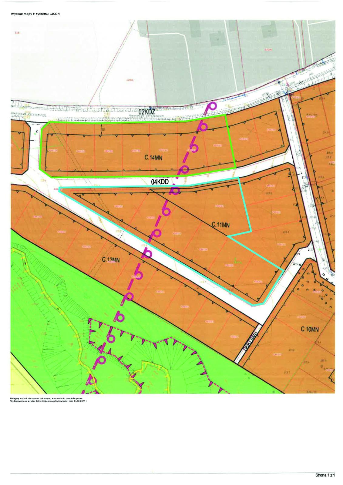 rzut z planu zagospodarowania