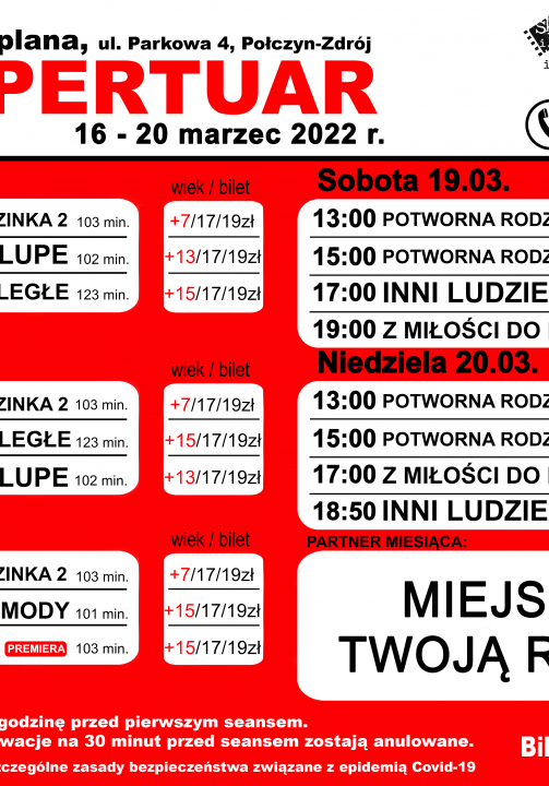 Repertuar Kino Goplana 16-20.03.2022