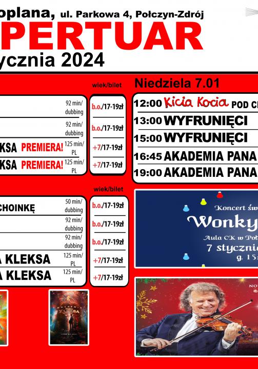 REPERTUAR KINA GOPLANA 5-7.01.2024