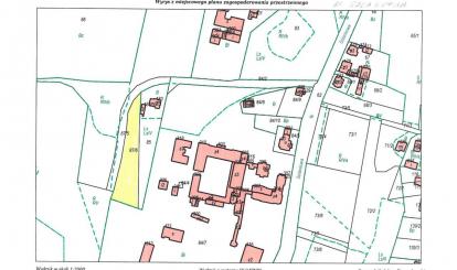Mapka z zaznaczoną działką