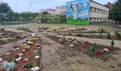 Teren za szkołą powoli jest zagospodarowany