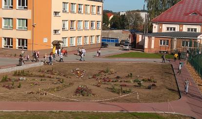 Wyremontowany plac z nasadzeniami