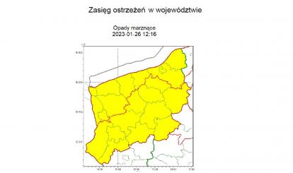 OSTRZEŻENIE METEOROLOGICZNE 26 STYCZNIA 2023 R. UWAGA! MARZNĄCE OPADY!