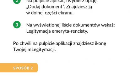 mLegitymacja, czyli elektroniczna legitymacja emeryta i rencisty w Twoim telefonie- ulotka