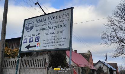 Oznakowanie witacza przydrożnego ,,Małej Wenecji'' logo Szwajcarii Połczyńskiej