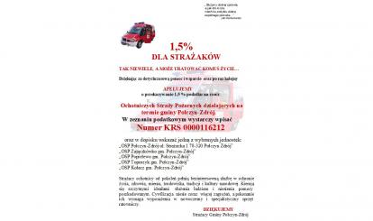 1,5%  DLA STRAŻAKÓW. TAK NIEWIELE, A MOŻE URATOWAĆ KOMUŚ ŻYCIE…