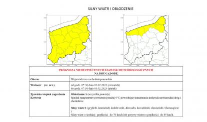 OSTRZEŻENIE METEOROLOGICZNE 1 LUTY 2023- 4 LUTY 2023
