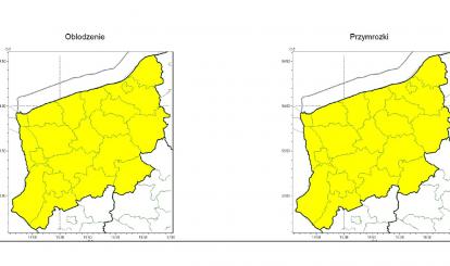 UWAGA! MOŻLIWE OBLODZENIA I PRZYMROZKI I OPADY ŚNIEGU W DNIACH 27-29.03.2023
