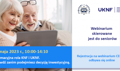 Webinaria dla seniorów- plakat 