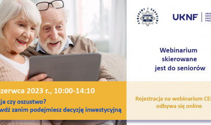 Webinaria dla seniorów- plakat 