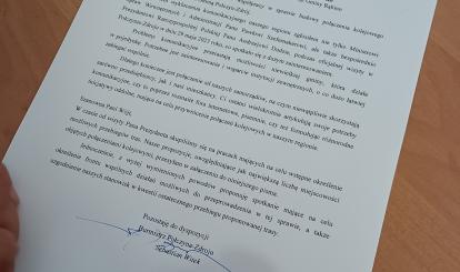 Pismo w sprawie utworzenia połączenia kolejowego