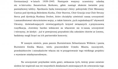 OPIS UROCZYSTOŚCI ODSŁONIĘCIA POMNIKA PAMIĘCI DZIECI – OFIAR GERMANIZACJI W LATACH 1939-1945 POŁCZYN-ZDRÓJ, 7-8 WRZEŚNIA 2023