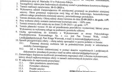 Zaproszenie do złożenia oferty Mariacka 10