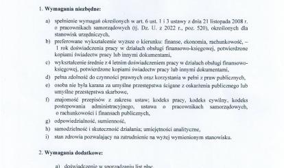 OGŁOSZENIE O NABORZE