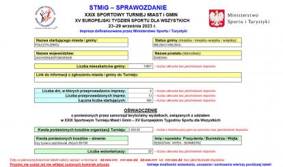 Sprawozdanie z przeprowadzonych imprez sportowych