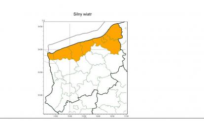 OSTRZEŻENIE METEOROLOGICZNE 06-08.10.2023 R. MOŻLIWY SILNY WIATR