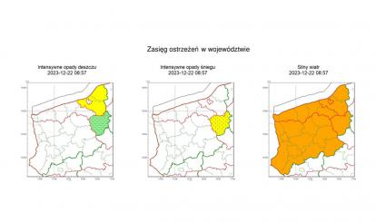 OSTRZEŻENIE METEOROLOGICZNE 22.12-25.12.2023 R.