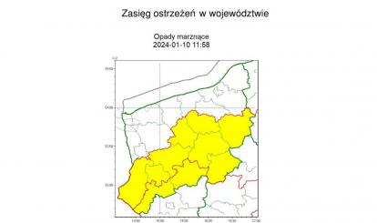 OSTRZEŻENIE METEOROLOGICZNE 10.01. - 11.01.2024 R.