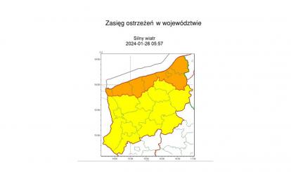 OSTRZEŻENIE METEOROLOGICZNE 26.01-27.01.2024 R.