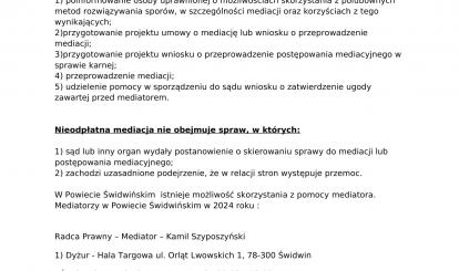 Tekst o nieodpłatnej pomocy prawnej