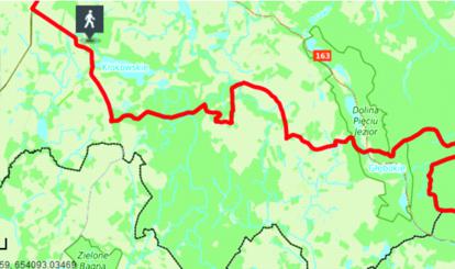 Szlak ,,Solny'' fragment mapy ze strony Pomorze Zachodnie Travel