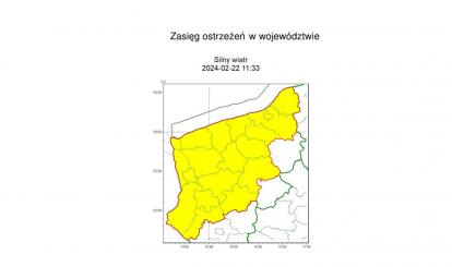 OSTRZEŻENIE METEOROLOGICZNE 23.02.2024 R.