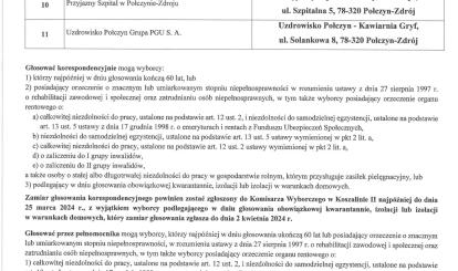 UWAGA: w niedzielnych wyborach samorządowych decyzją Komisarza Wyborczego w Koszalinie nastąpiły zmiany w miejscach głosowania. Prosimy o zapoznanie się z informacjami w obwieszczeniu.