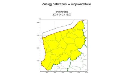 OSTRZEŻENIE METEOROLOGICZNE 23.04-24.04.2024 R.