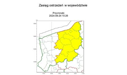 OSTRZEŻENIE METEOROLOGICZNE 24.04-25.04.2024 R.