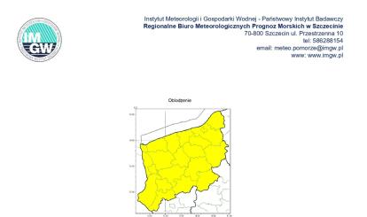  OSTRZEŻENIE METEOROLOGICZNE 05.02.2026 R.- 08.02.2026 R.