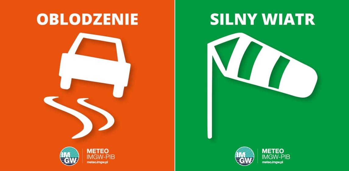 OSTRZEŻENIE METEOROLOGICZNE 29.12.2025 R.- 31.12.2025 R. MOŻLIWE OBLODZENIA I SILNY WIATR