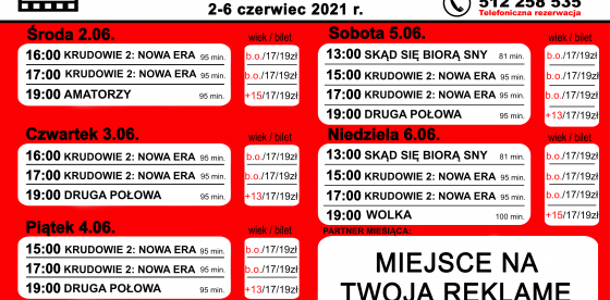 Repertuar Kina Goplana 2-6.06.2021 r.