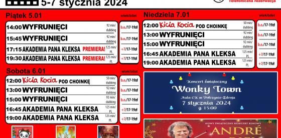 REPERTUAR KINA GOPLANA 5-7.01.2024