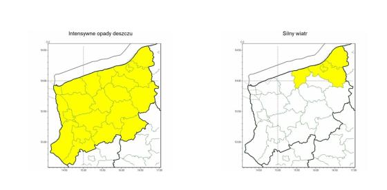 OSTRZEŻENIE METEOROLOGICZNE 11.07.2025 R.- 15.07.2025 R. MOŻLIWE INTENSYWNE OPADY DESZCZU, BURZE I SILNY WIATR