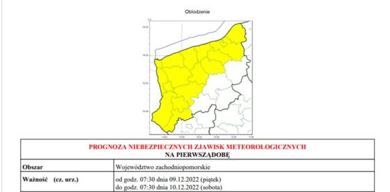 OSTRZEŻENIE METEOROLOGICZNE