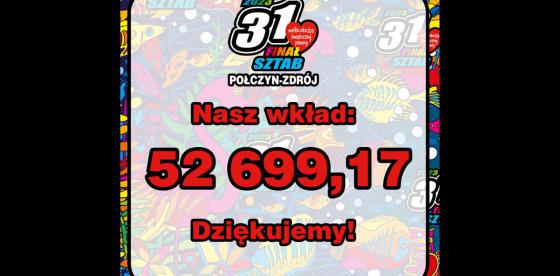 31.WOŚP- plakat informujacy o zbiórce w sztabie w Połczynie-Zdroju