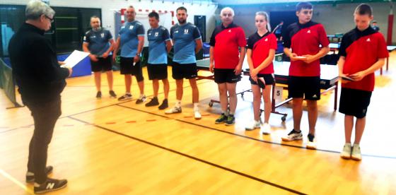 Mecz o mistrzostwo V ligi mężczyzn w tenisie stołowym