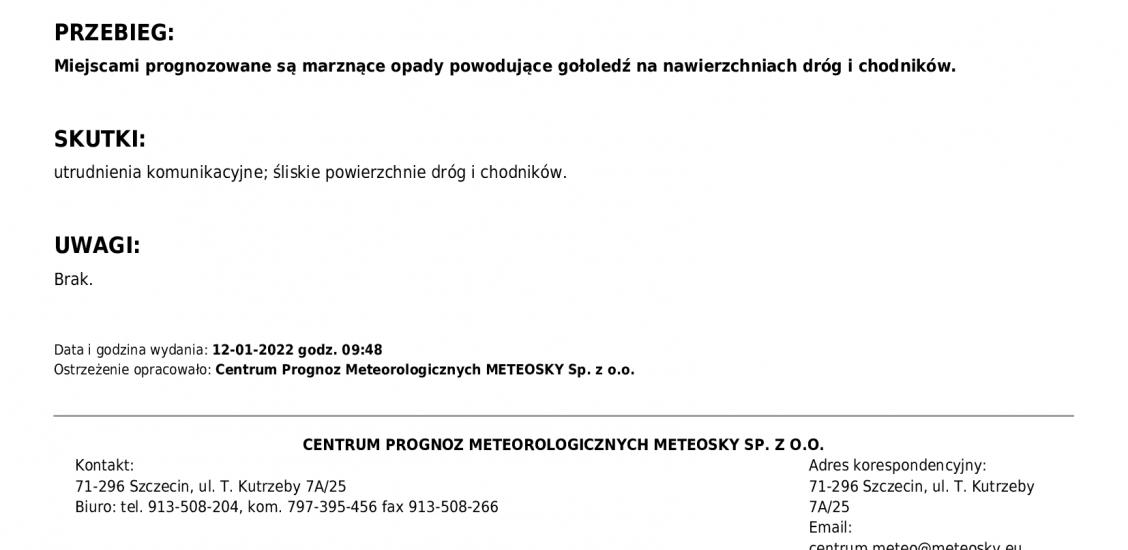 Ostrzeżenie meteorologiczne